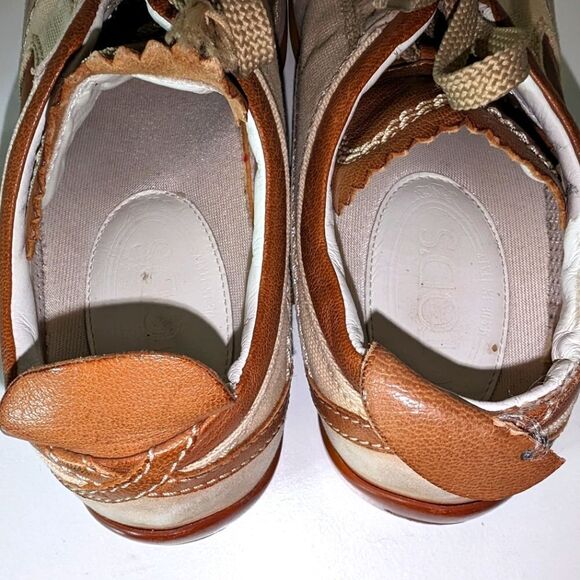 TOD'S Beige Suede Brown Leather Womens Athletic Lace Up Comfort - Picture 8 of 8